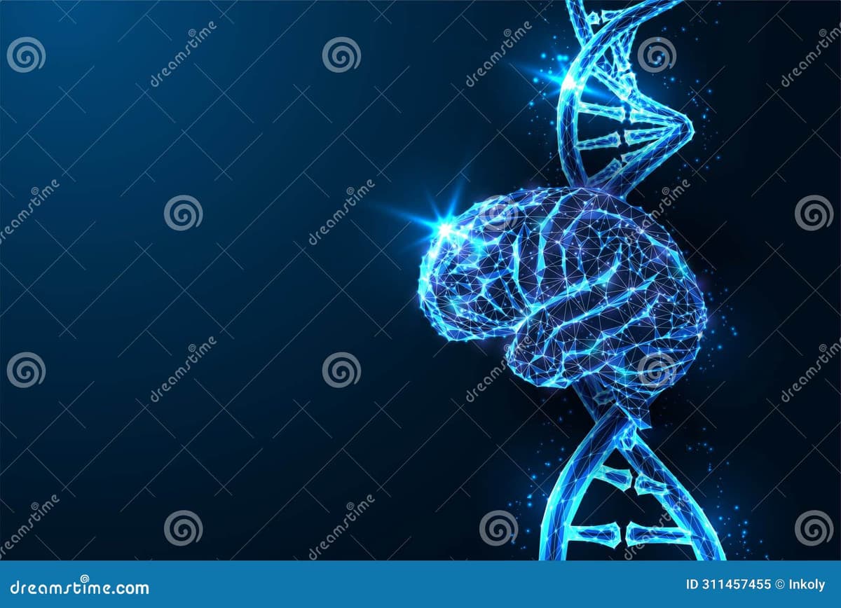 Brain and DNA neurogenetics illustration