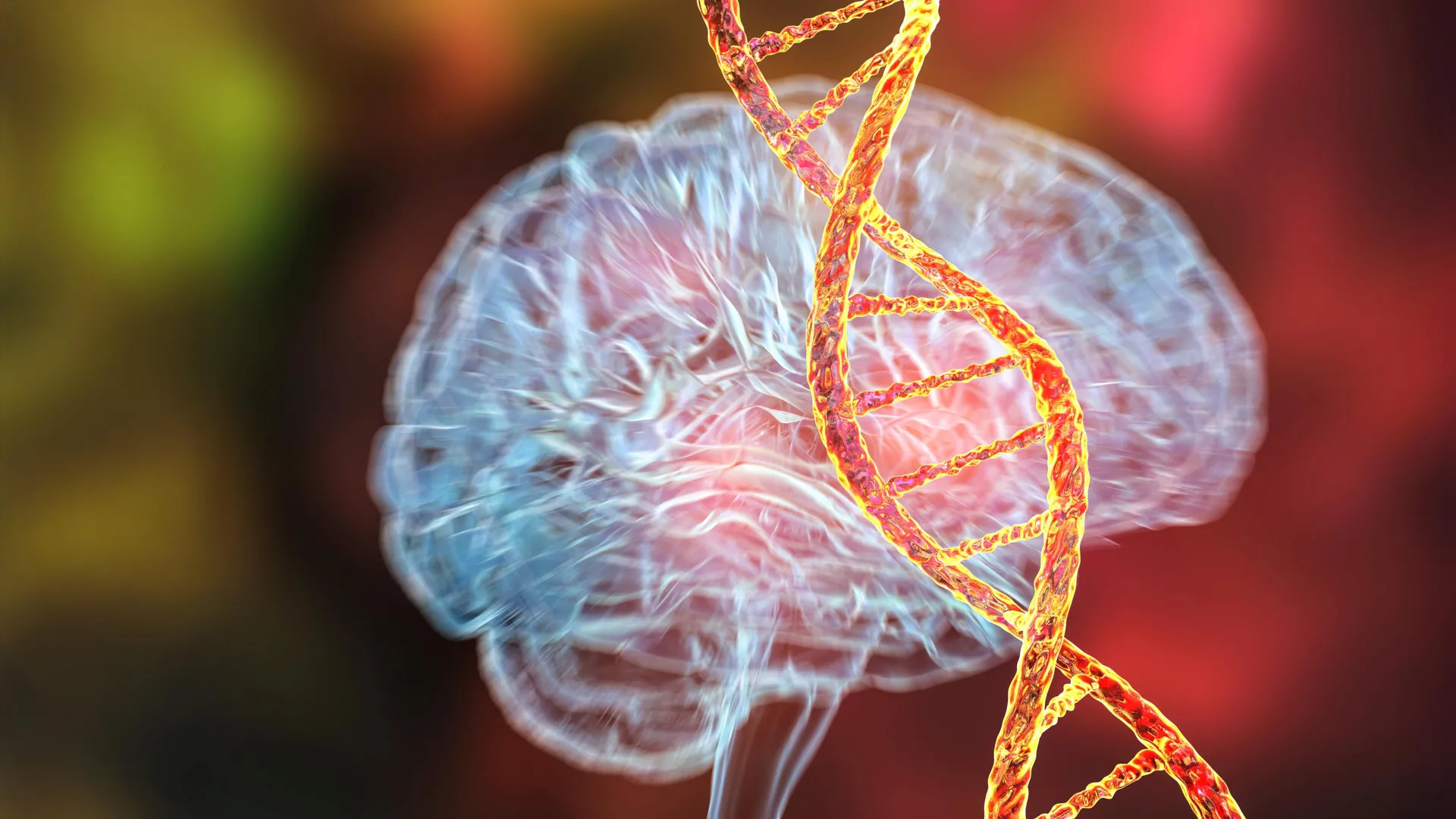 Brain and genetics abstract illustration for depression pharmacogenomics