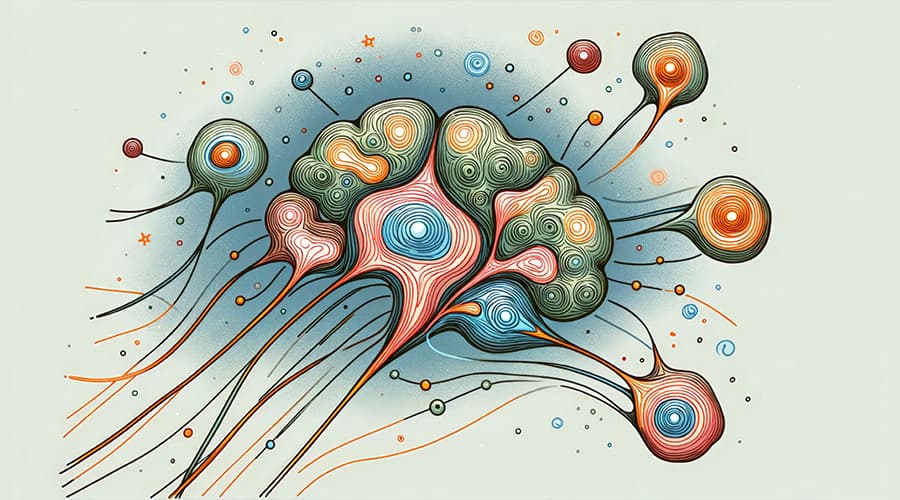 Brain neurotransmitter and dopamine illustration