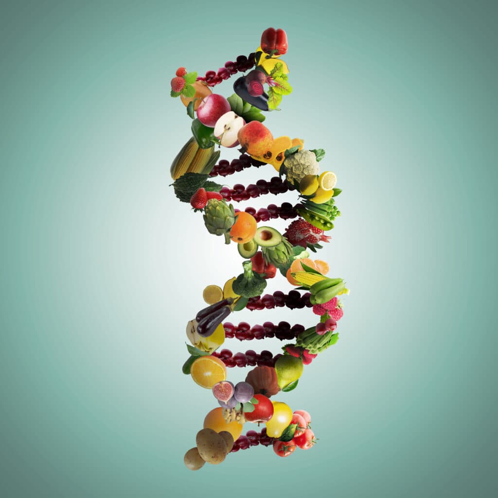 DNA nutrigenomics and personalized nutrition illustration